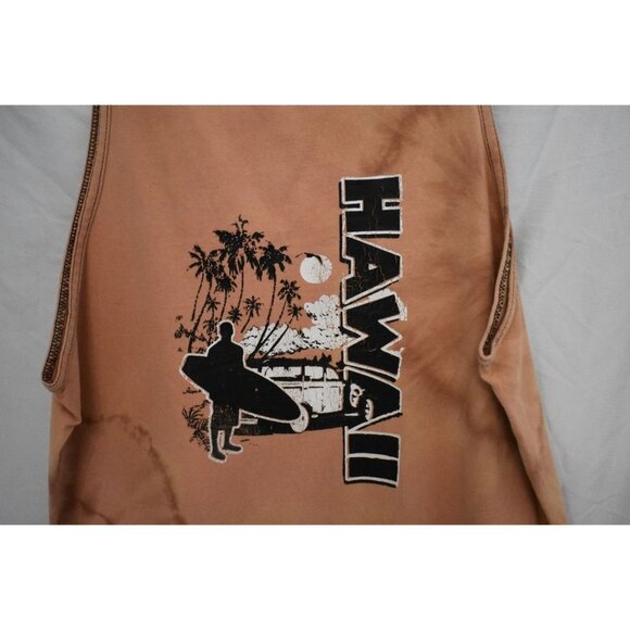 Men's Allstyle Custom Bleach Dye Hawaii Surfing Graphic Tank Top Size L - Picture 3 of 5
